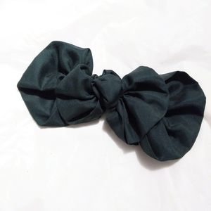Dark green vintage hair bow